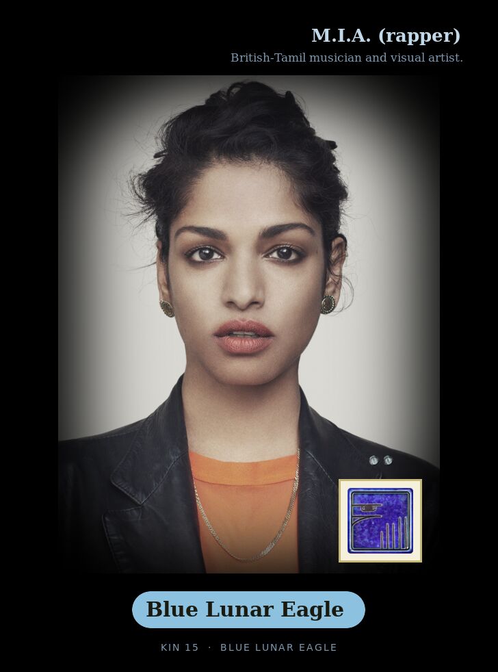 M.I.A. (rapper) - Kin 15 Blue Lunar Eagle