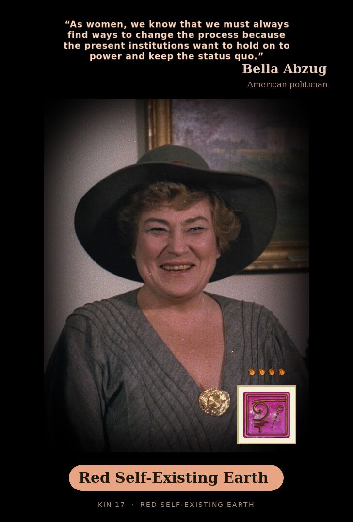 Bella Abzug - Kin 17 Red Self-Existing Earth