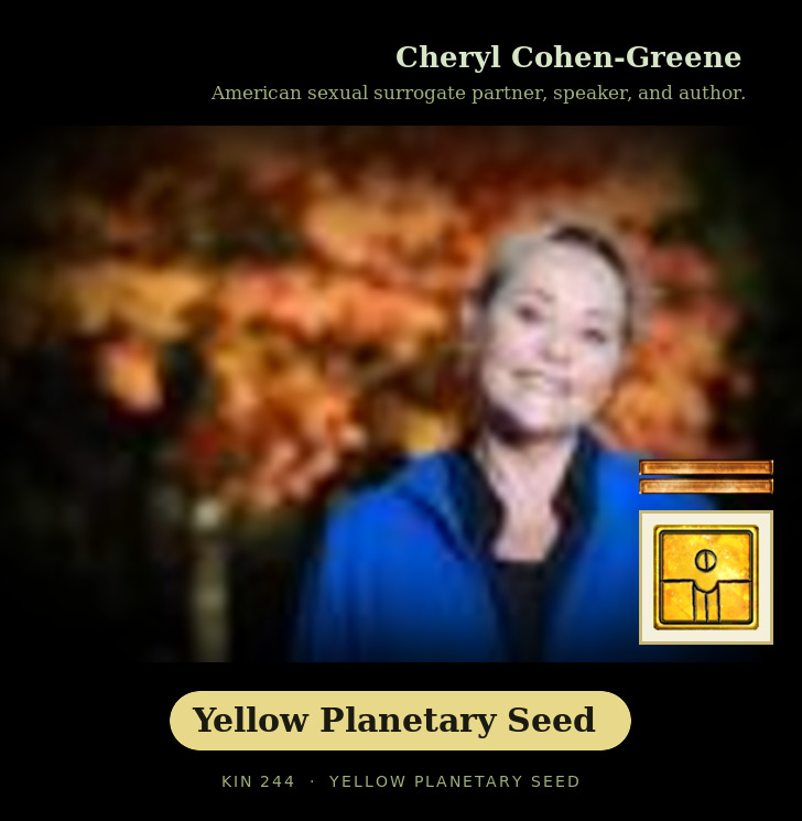 Cheryl Cohen-Greene - Kin 244 Yellow Planetary Seed