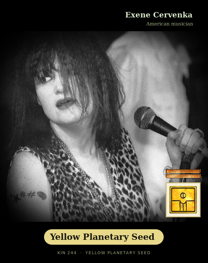 Exene Cervenka - Kin 244 Yellow Planetary Seed