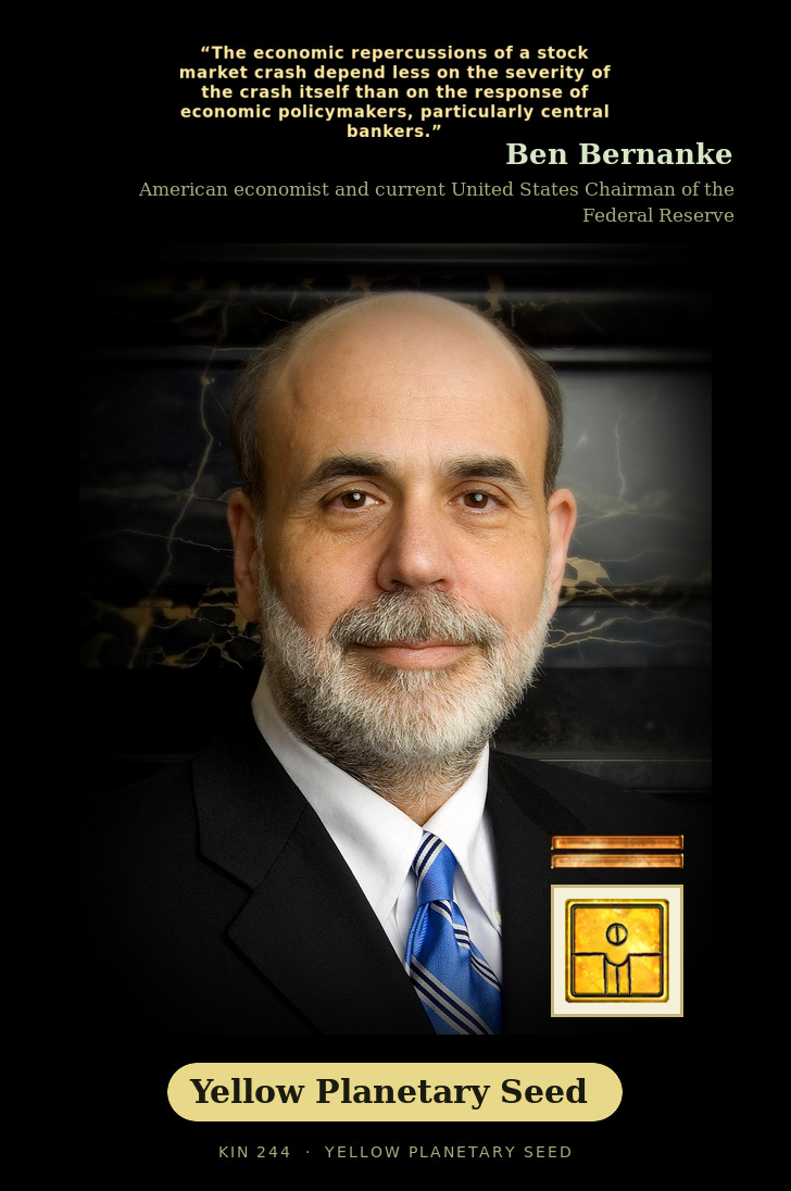 Ben Bernanke - Kin 244 Yellow Planetary Seed