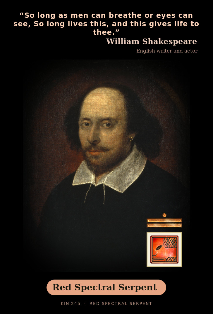 William Shakespeare - Kin 245 Red Spectral Serpent