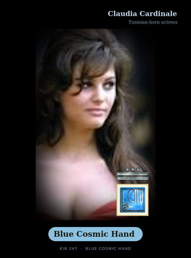 Claudia Cardinale - Kin 247 Blue Cosmic Hand