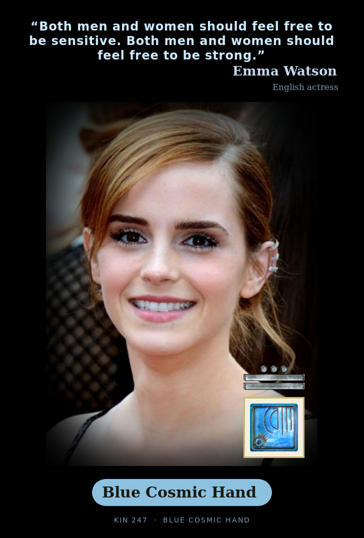 Emma Watson - Kin 247 Blue Cosmic Hand