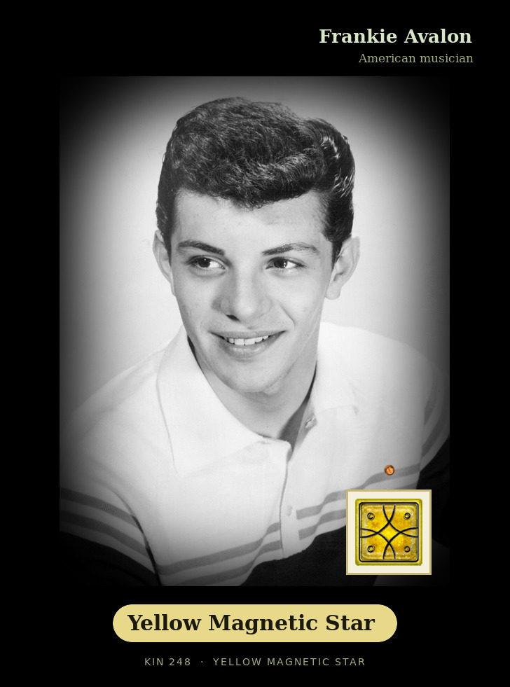 Frankie Avalon - Kin 248 Yellow Magnetic Star