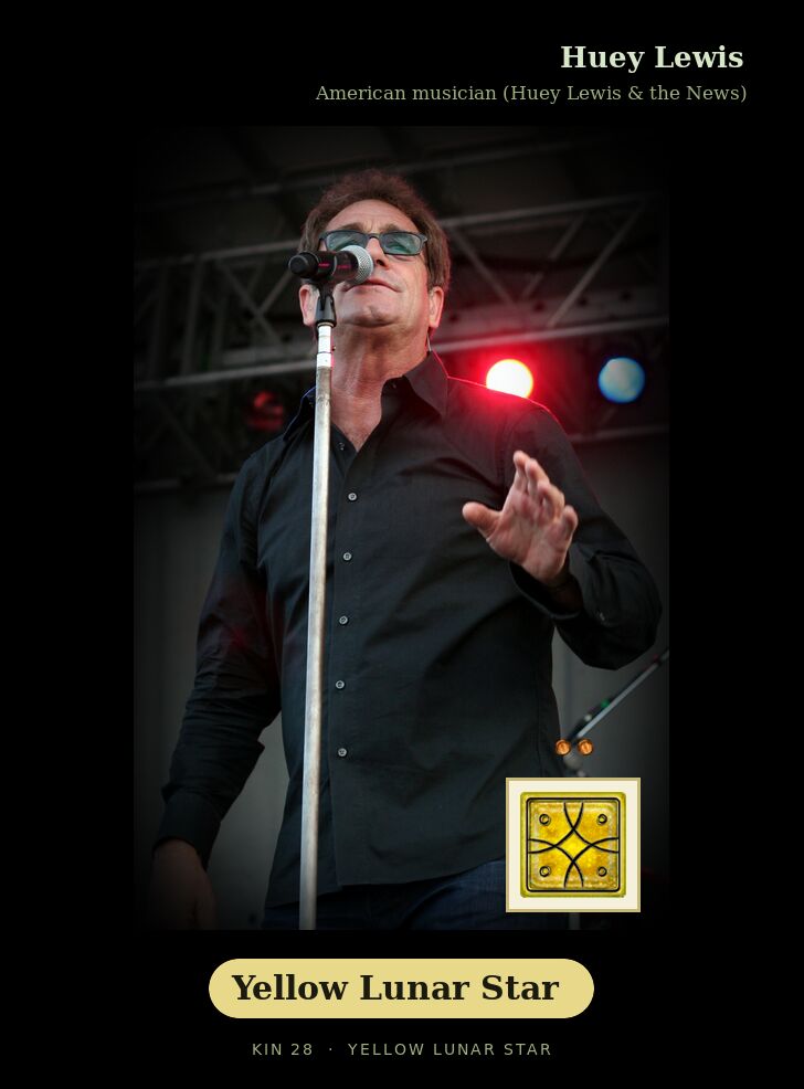 Huey Lewis - Kin 28 Yellow Lunar Star