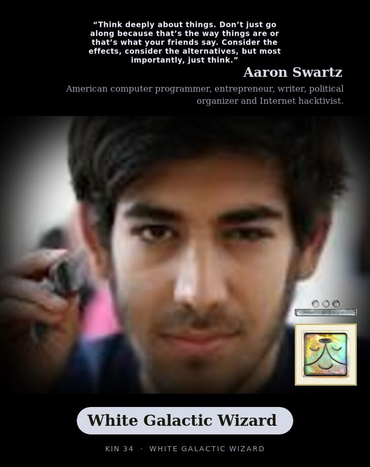 Aaron Swartz - Kin 34 White Galactic Wizard