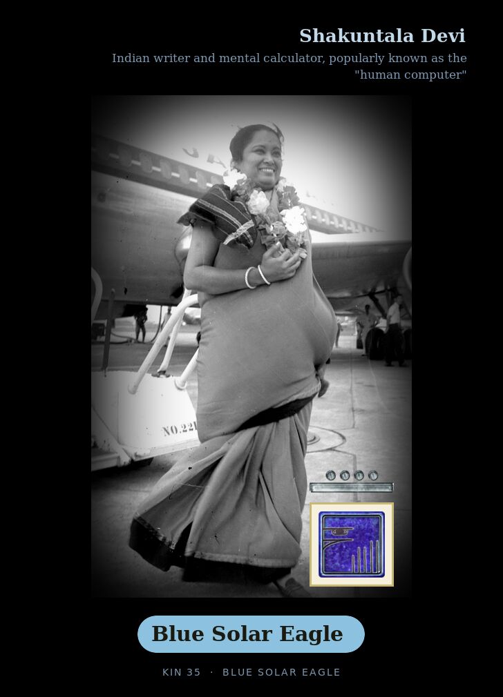 Shakuntala Devi - Kin 35 Blue Solar Eagle