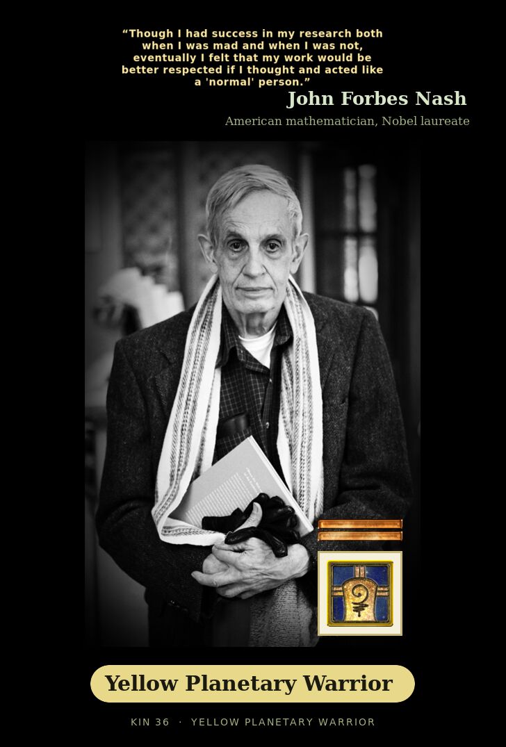 John Forbes Nash - Kin 36 Yellow Planetary Warrior