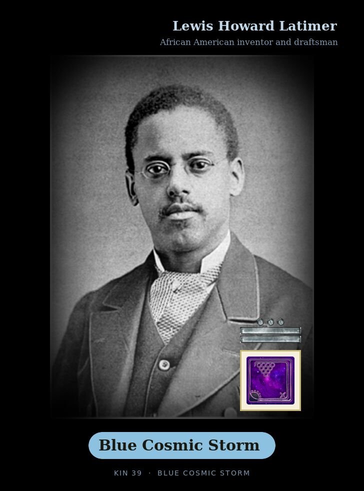 Lewis Howard Latimer - Kin 39 Blue Cosmic Storm