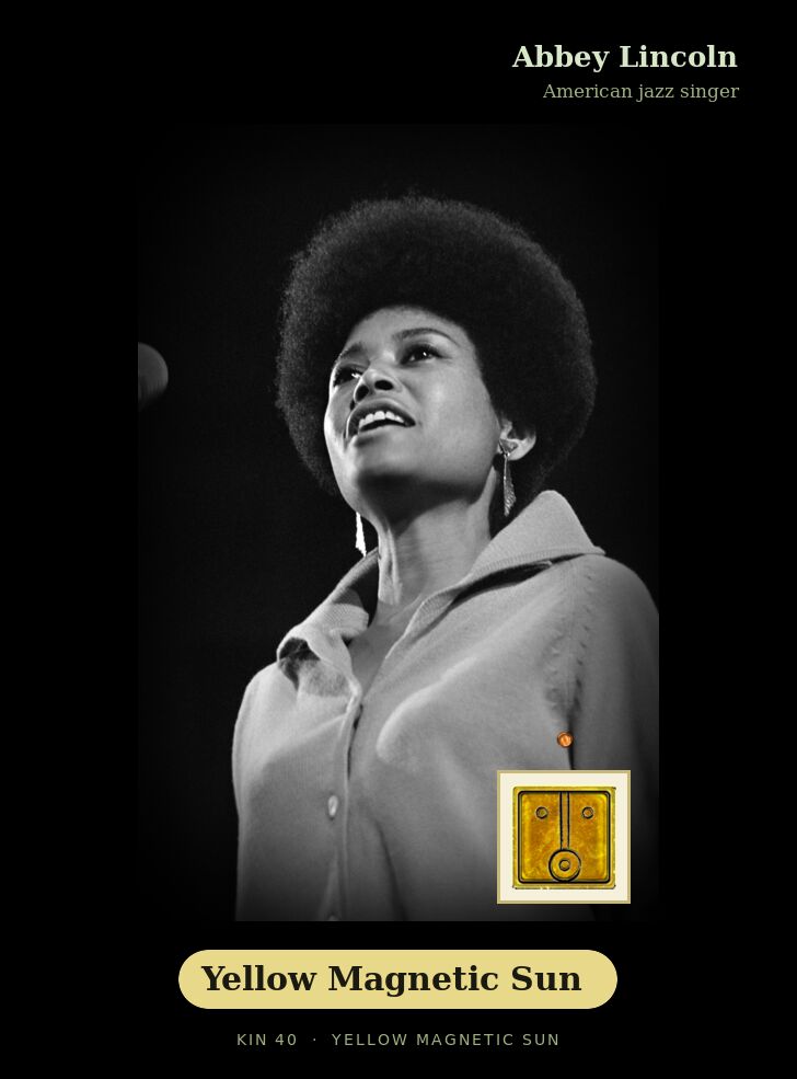 Abbey Lincoln - Kin 40 Yellow Magnetic Sun