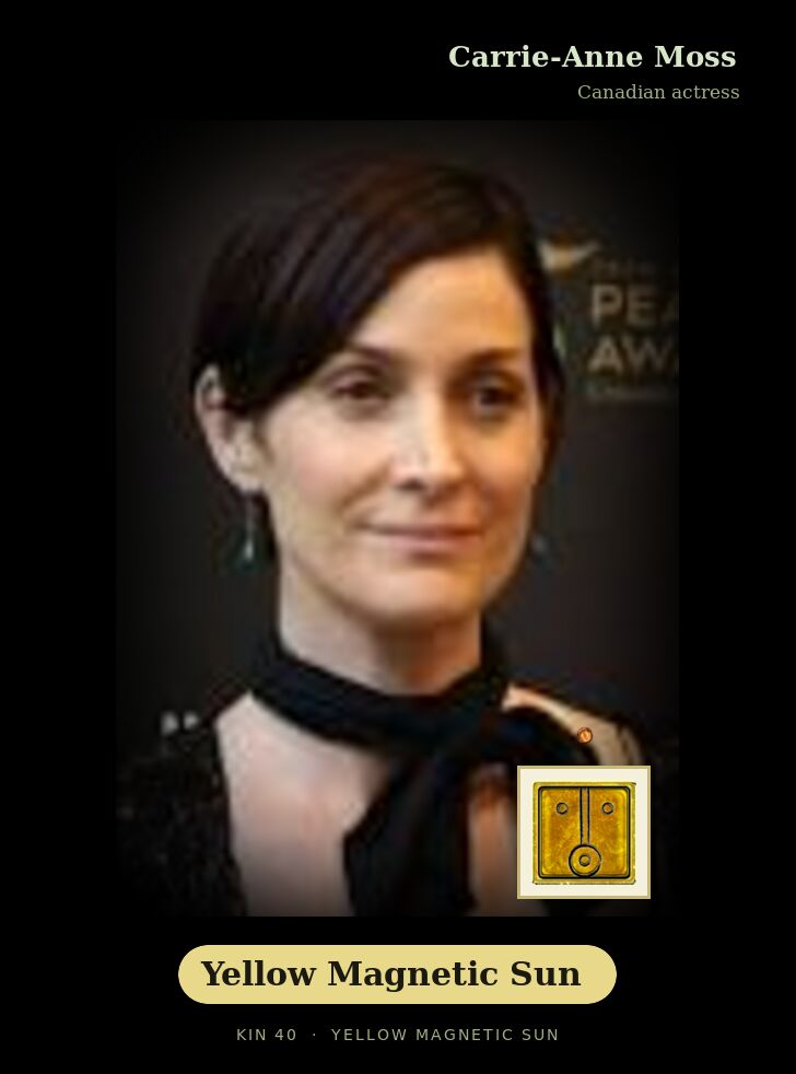 Carrie-Anne Moss - Kin 40 Yellow Magnetic Sun