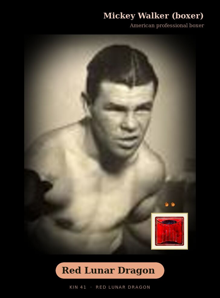 Mickey Walker (boxer) - Kin 41 Red Lunar Dragon
