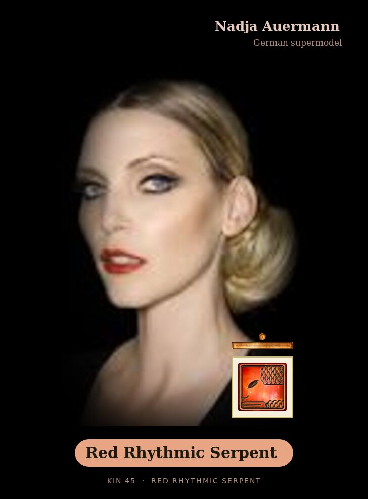 Nadja Auermann - Kin 45 Red Rhythmic Serpent