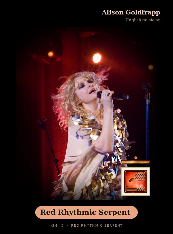 Alison Goldfrapp - Kin 45 Red Rhythmic Serpent