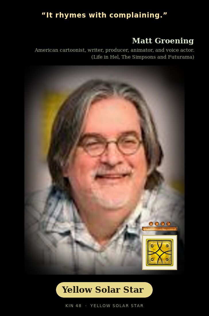 Matt Groening - Kin 48 Yellow Solar Star