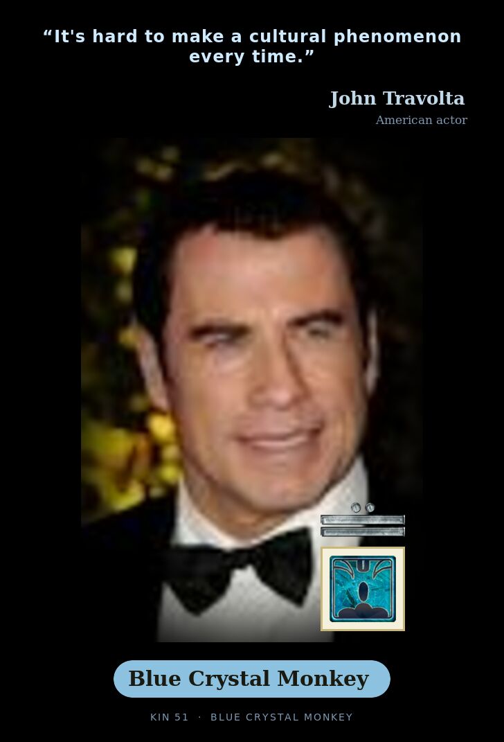 John Travolta - Kin 51 Blue Crystal Monkey