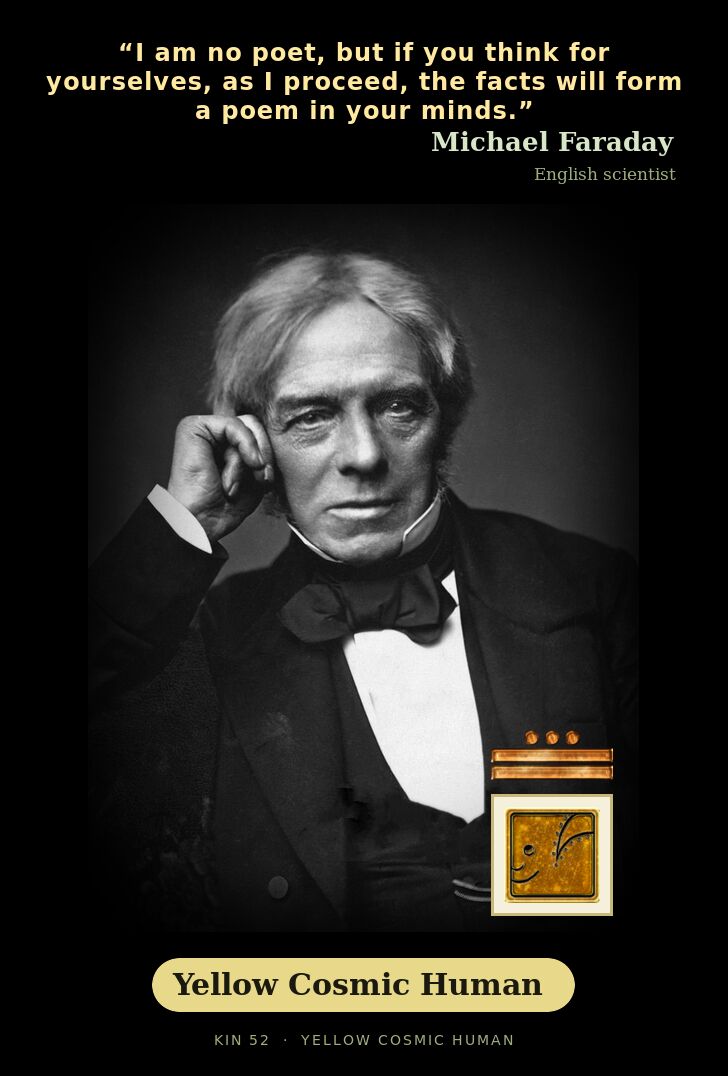 Michael Faraday - Kin 52 Yellow Cosmic Human