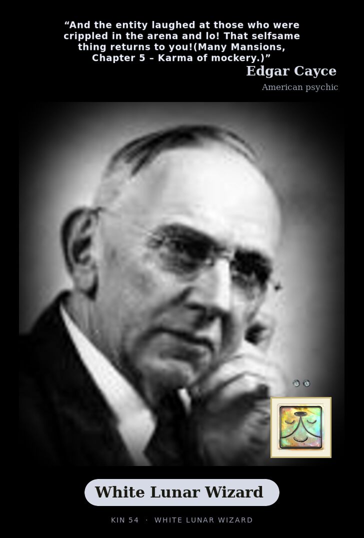 Edgar Cayce - Kin 54 White Lunar Wizard