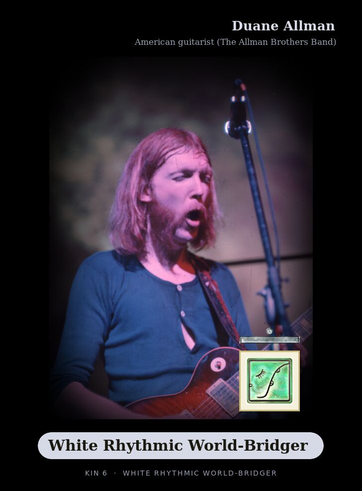 Duane Allman - Kin 6 White Rhythmic World-Bridger