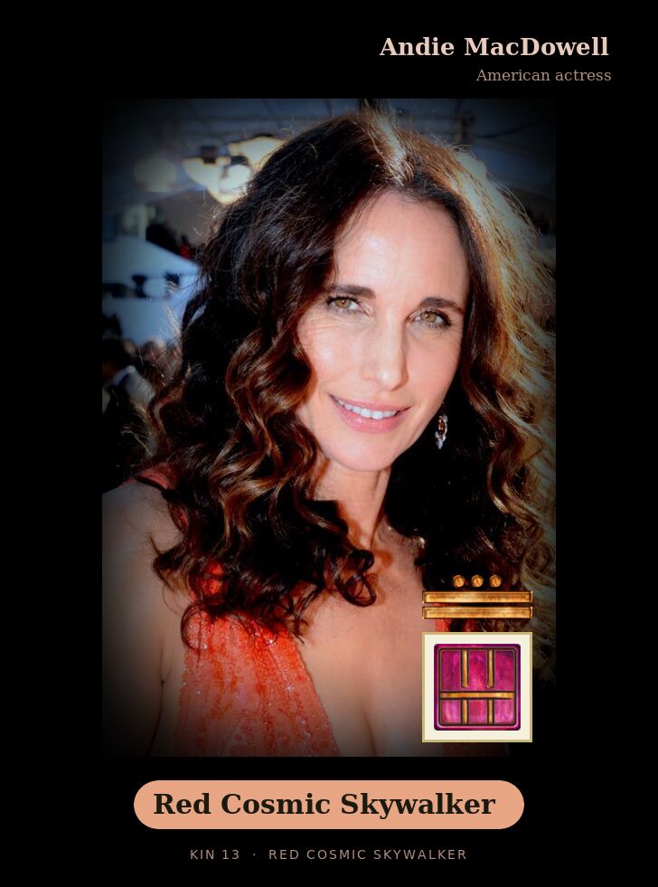 Andie MacDowell · Red Cosmic Skywalker