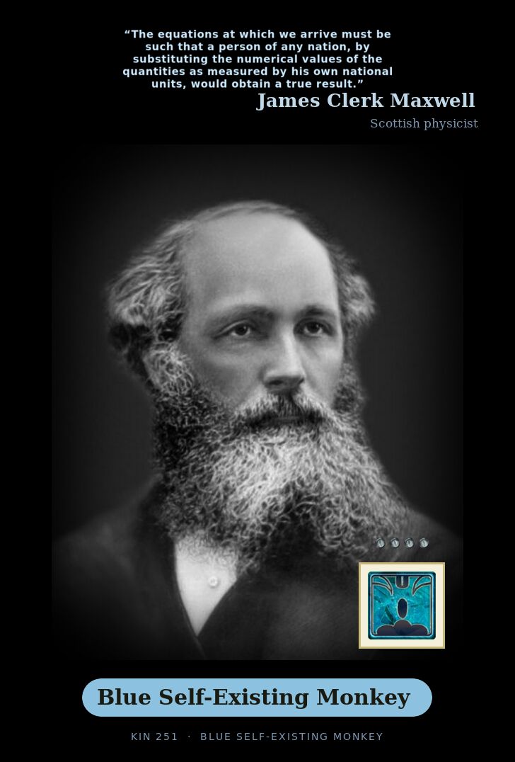 James Clerk Maxwell · Blue Self-Existing Monkey