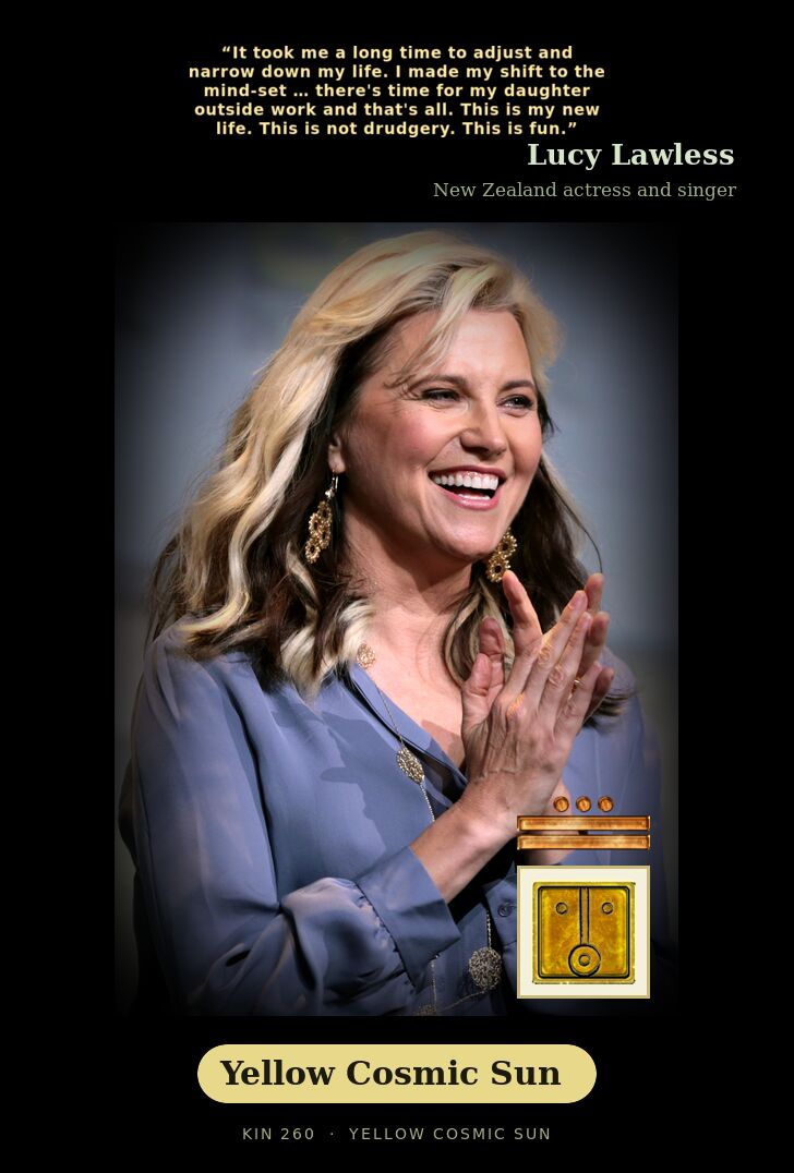 Lucy Lawless · Yellow Cosmic Sun