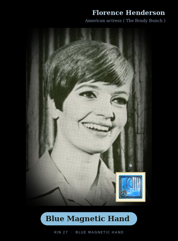 Florence Henderson · Blue Magnetic Hand