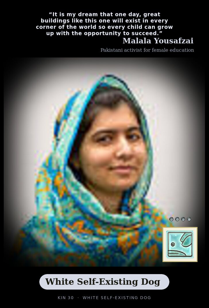 Malala Yousafzai · White Self-Existing Dog