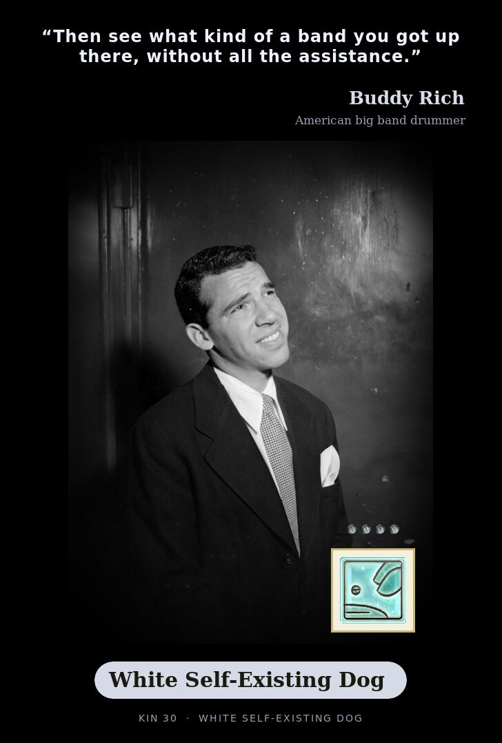 Buddy Rich · White Self-Existing Dog