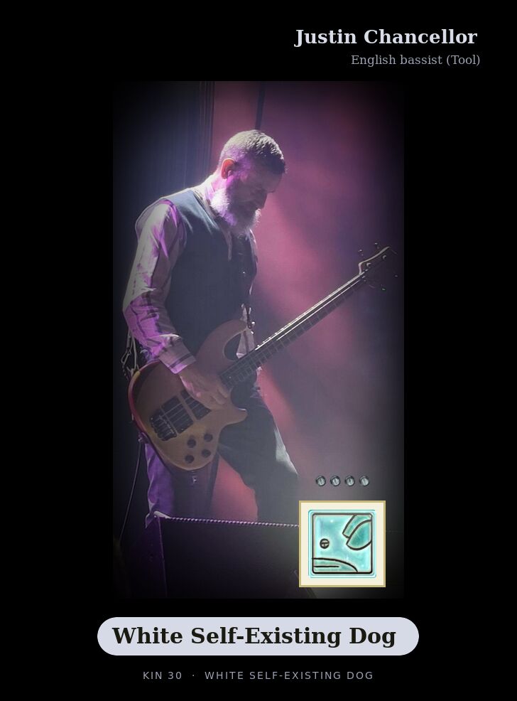 Justin Chancellor · White Self-Existing Dog