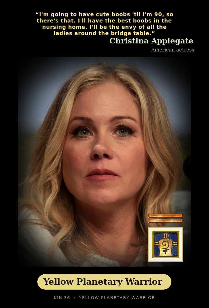 Christina Applegate · Yellow Planetary Warrior
