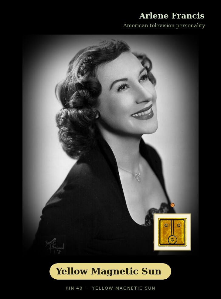 Arlene Francis · Yellow Magnetic Sun