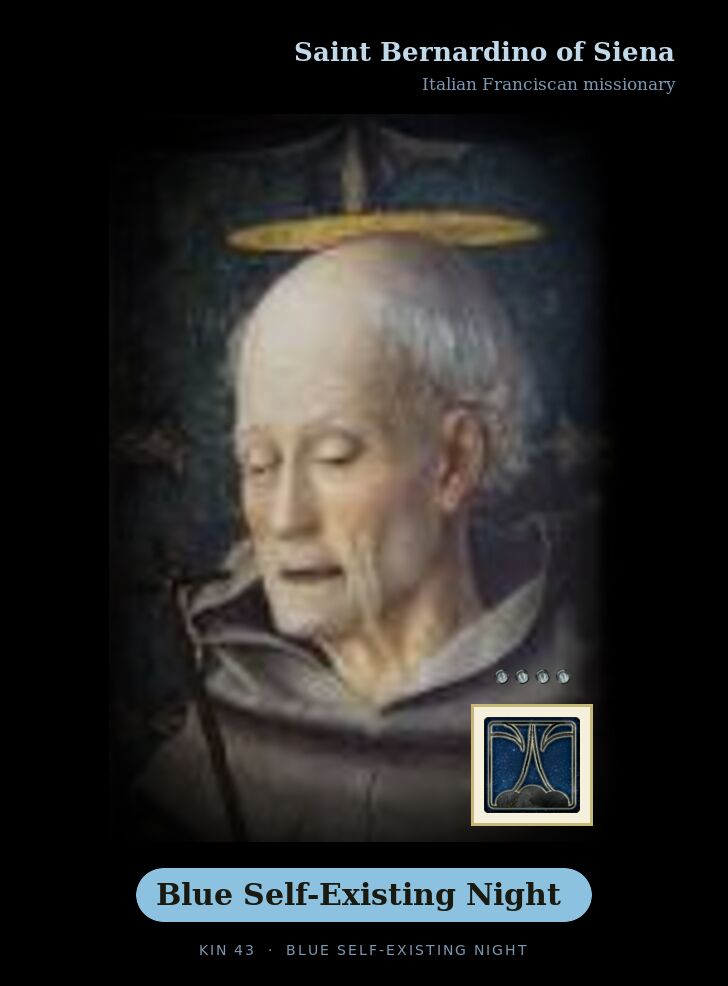 Saint Bernardino of Siena · Blue Self-Existing Night