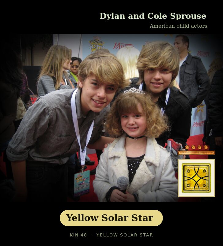 Dylan and Cole Sprouse · Yellow Solar Star