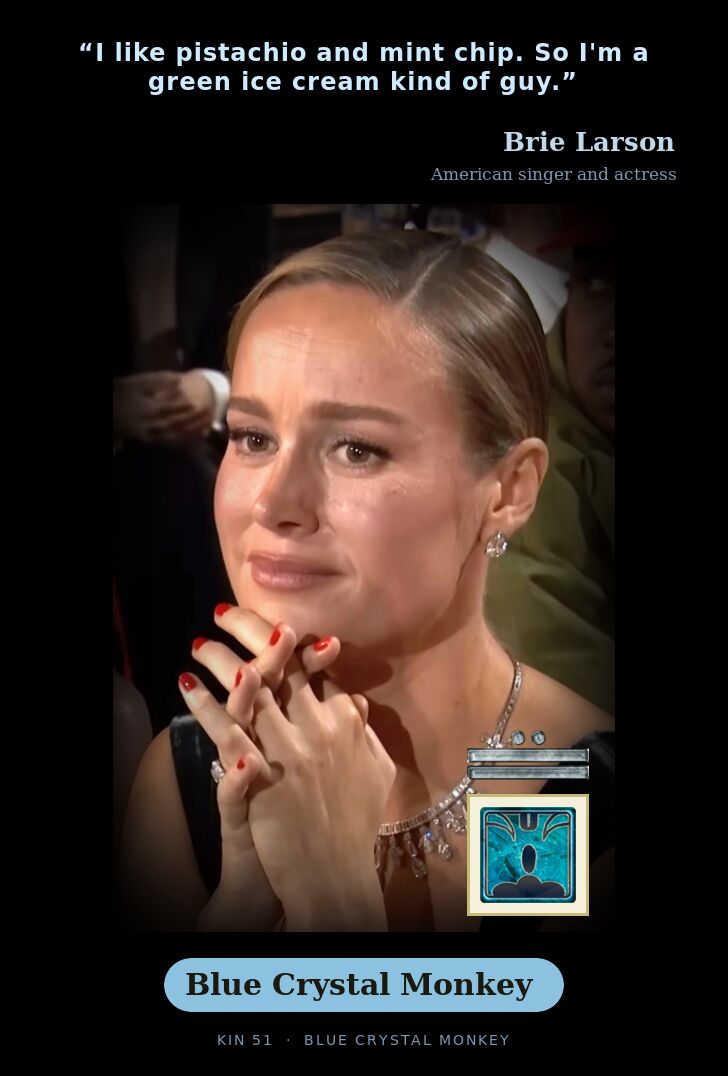Brie Larson · Blue Crystal Monkey